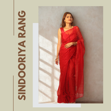 Sindooriyan Rang -CutDana Organza Saree Set