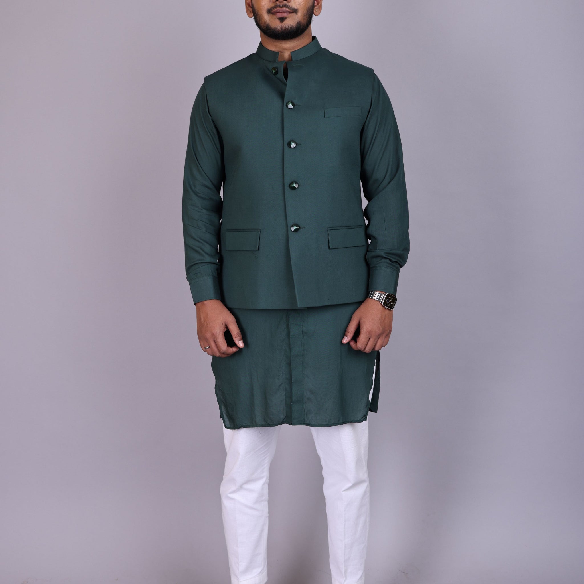 Bottel Green Kurta Set