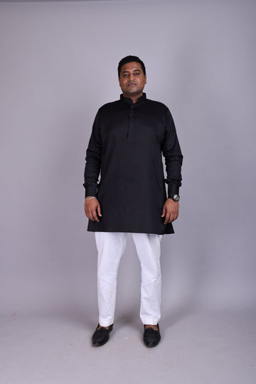Classic Black Cotton Kurta for Men